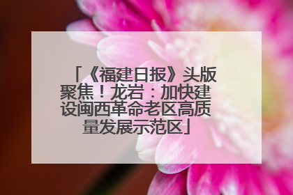《福建日报》头版聚焦！龙岩：加快建设闽西革命老区高质量发展示范区