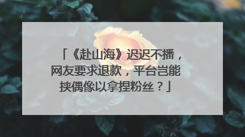 《赴山海》迟迟不播，网友要求退款，平台岂能挟偶像以拿捏粉丝？