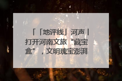 「地评线」河声丨打开河南文旅“藏宝盒”，文明瑰宝澎湃发展“豫动能”