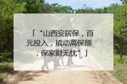 “山西安居保，百元投入，撬动高保额，保家财无忧”