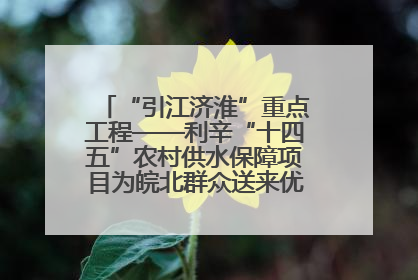 “引江济淮”重点工程——利辛“十四五”农村供水保障项目为皖北群众送来优质“引调水”