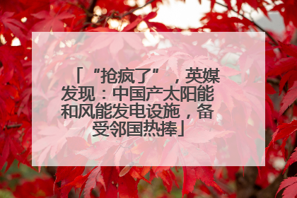 “抢疯了”，英媒发现：中国产太阳能和风能发电设施，备受邻国热捧