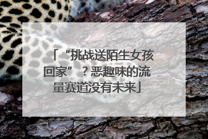 “挑战送陌生女孩回家”？恶趣味的流量赛道没有未来