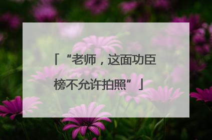 “老师，这面功臣榜不允许拍照”