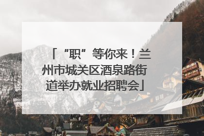 “职”等你来！兰州市城关区酒泉路街道举办就业招聘会