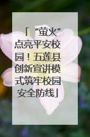 “萤火”点亮平安校园！五莲县创新宣讲模式筑牢校园安全防线