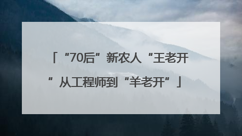 “70后”新农人“王老开”从工程师到“羊老开”