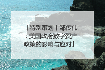 特别策划丨邹传伟：美国政府数字资产政策的影响与应对