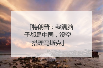 特朗普：我满脑子都是中国，没空搭理马斯克