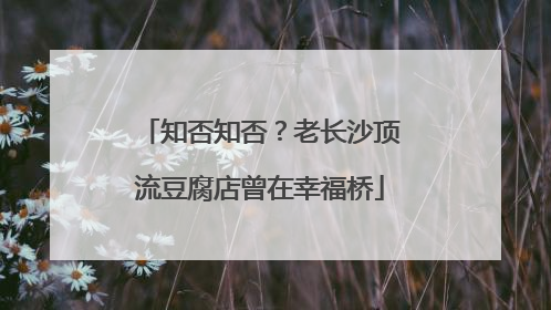 知否知否？老长沙顶流豆腐店曾在幸福桥