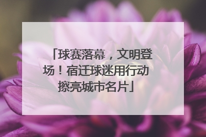 球赛落幕，文明登场！宿迁球迷用行动擦亮城市名片