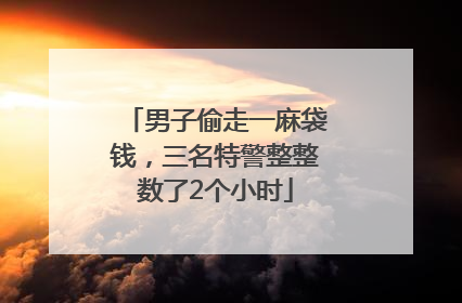 男子偷走一麻袋钱，三名特警整整数了2个小时