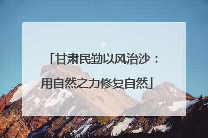 甘肃民勤以风治沙：用自然之力修复自然