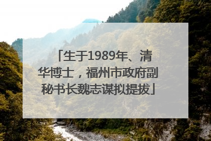 生于1989年、清华博士，福州市政府副秘书长魏志谋拟提拔