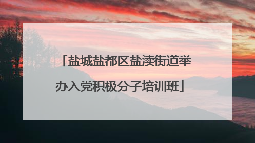 盐城盐都区盐渎街道举办入党积极分子培训班