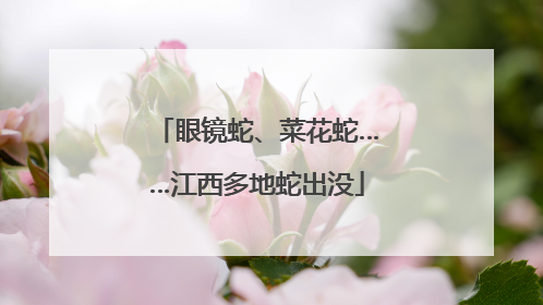 眼镜蛇、菜花蛇……江西多地蛇出没