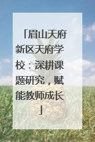 眉山天府新区天府学校：深耕课题研究，赋能教师成长