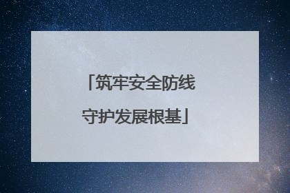 筑牢安全防线 守护发展根基