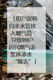 租户误将自来水管接入燃气管 导致99户居民燃气表集体渗水 “爆表”