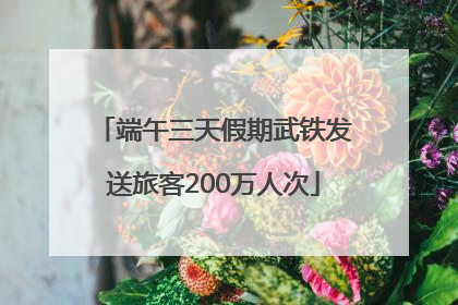 端午三天假期武铁发送旅客200万人次