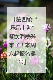 第四轮“乐品上海”餐饮消费券来了！本周六起报名摇号