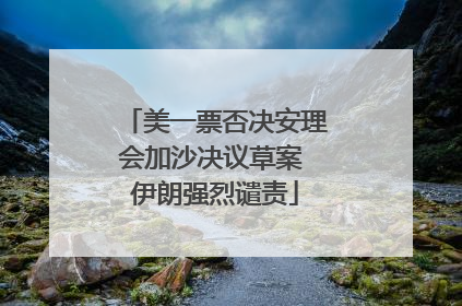 美一票否决安理会加沙决议草案 伊朗强烈谴责