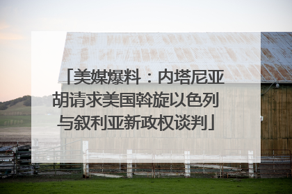 美媒爆料：内塔尼亚胡请求美国斡旋以色列与叙利亚新政权谈判