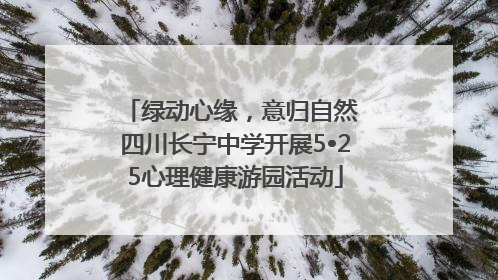 绿动心缘，意归自然 四川长宁中学开展5•25心理健康游园活动