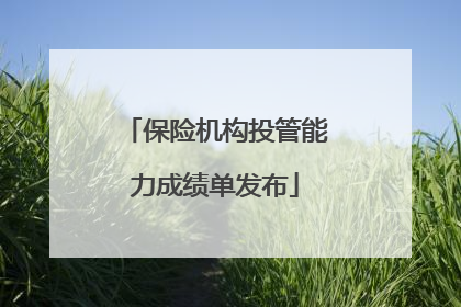 保险机构投管能力成绩单发布