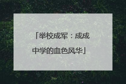 举校成军：成成中学的血色风华
