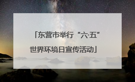 东营市举行“六·五”世界环境日宣传活动