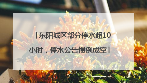 东阳城区部分停水超10小时，停水公告惯例成空