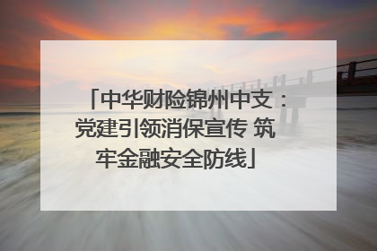 中华财险锦州中支：党建引领消保宣传 筑牢金融安全防线