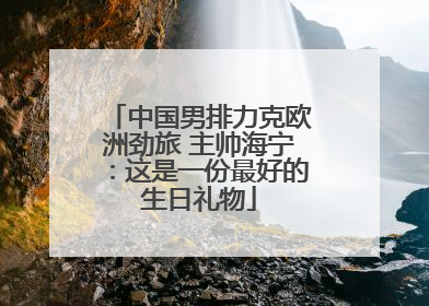 中国男排力克欧洲劲旅 主帅海宁：这是一份最好的生日礼物