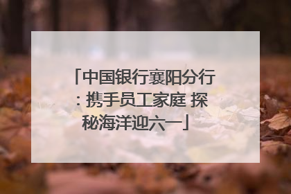 中国银行襄阳分行：携手员工家庭 探秘海洋迎六一