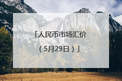 人民币市场汇价（5月29日）