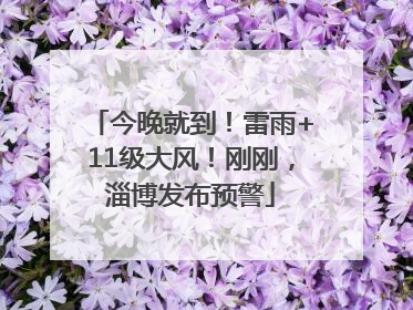 今晚就到！雷雨+11级大风！刚刚，淄博发布预警