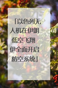以色列无人机在伊朗低空飞翔 伊全面开启防空系统
