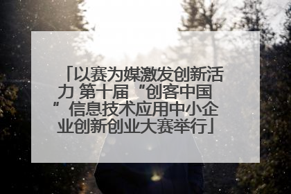 以赛为媒激发创新活力 第十届“创客中国”信息技术应用中小企业创新创业大赛举行