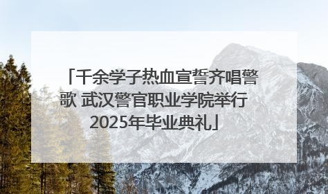 千余学子热血宣誓齐唱警歌 武汉警官职业学院举行2025年毕业典礼