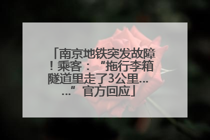 南京地铁突发故障！乘客：“拖行李箱隧道里走了3公里……”官方回应