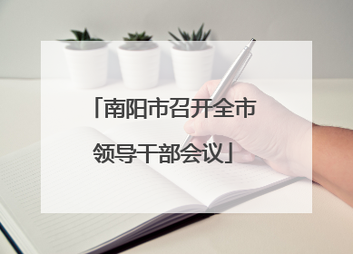 南阳市召开全市领导干部会议