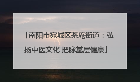 南阳市宛城区茶庵街道：弘扬中医文化 把脉基层健康
