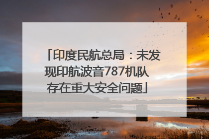 印度民航总局：未发现印航波音787机队存在重大安全问题