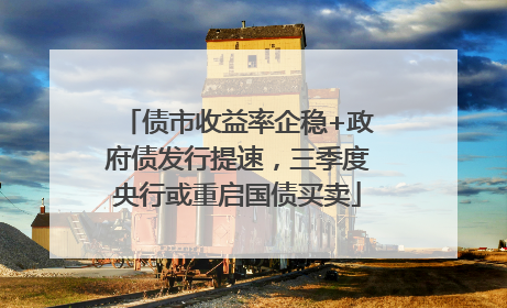 债市收益率企稳+政府债发行提速，三季度央行或重启国债买卖