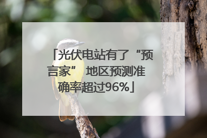 光伏电站有了“预言家” 地区预测准确率超过96%