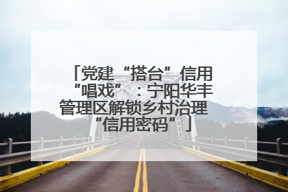 党建“搭台”信用“唱戏”：宁阳华丰管理区解锁乡村治理“信用密码”