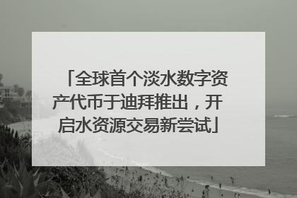 全球首个淡水数字资产代币于迪拜推出，开启水资源交易新尝试