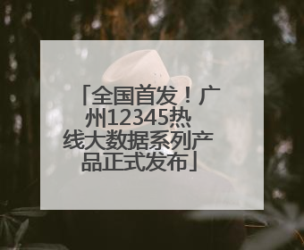 全国首发！广州12345热线大数据系列产品正式发布