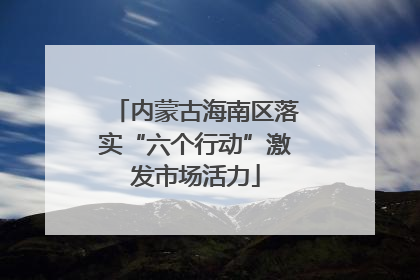 内蒙古海南区落实“六个行动”激发市场活力